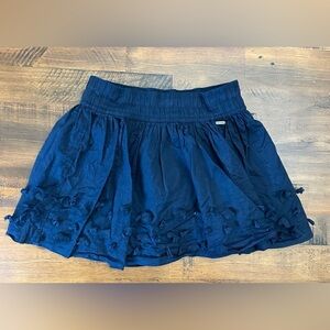 Y2K Abercrombie Girls Skirt Size Large Navy With‎ 3D Flowers